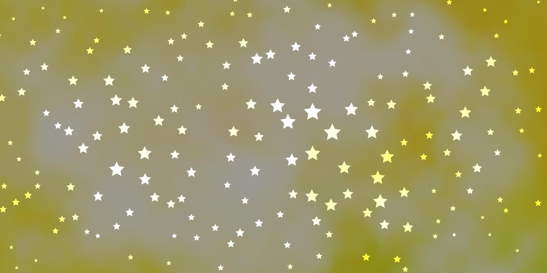 Dark Green, Yellow vector background with small and big stars.