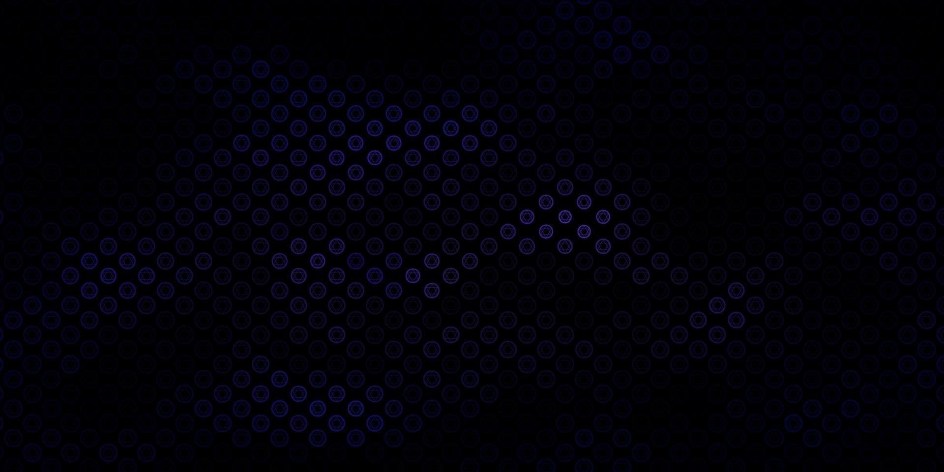 Dark Purple vector texture with religion symbols.