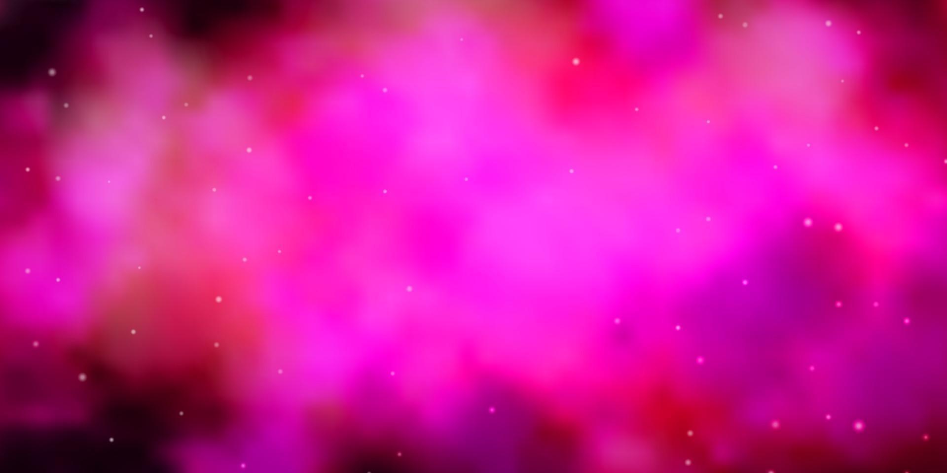 Dark Pink vector texture with beautiful stars.