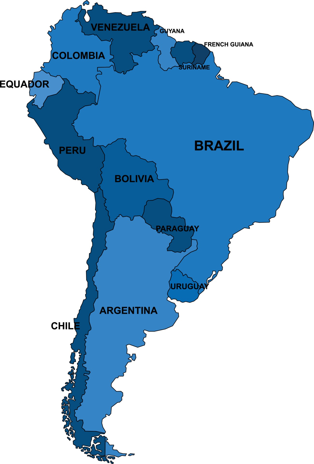 Eps Vector De Sur America Mapa - Blue Outline South America Map On White Background Free Vector
