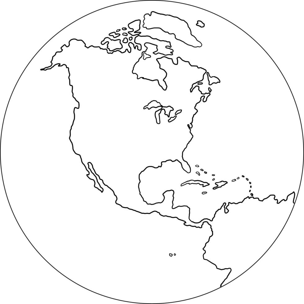 Freehand globe world map sketch on white background. vector