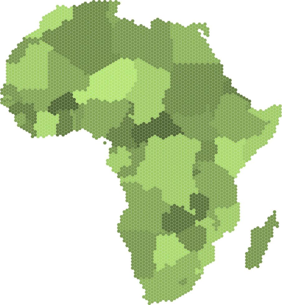 Mapa de África de geometría hexagonal. vector