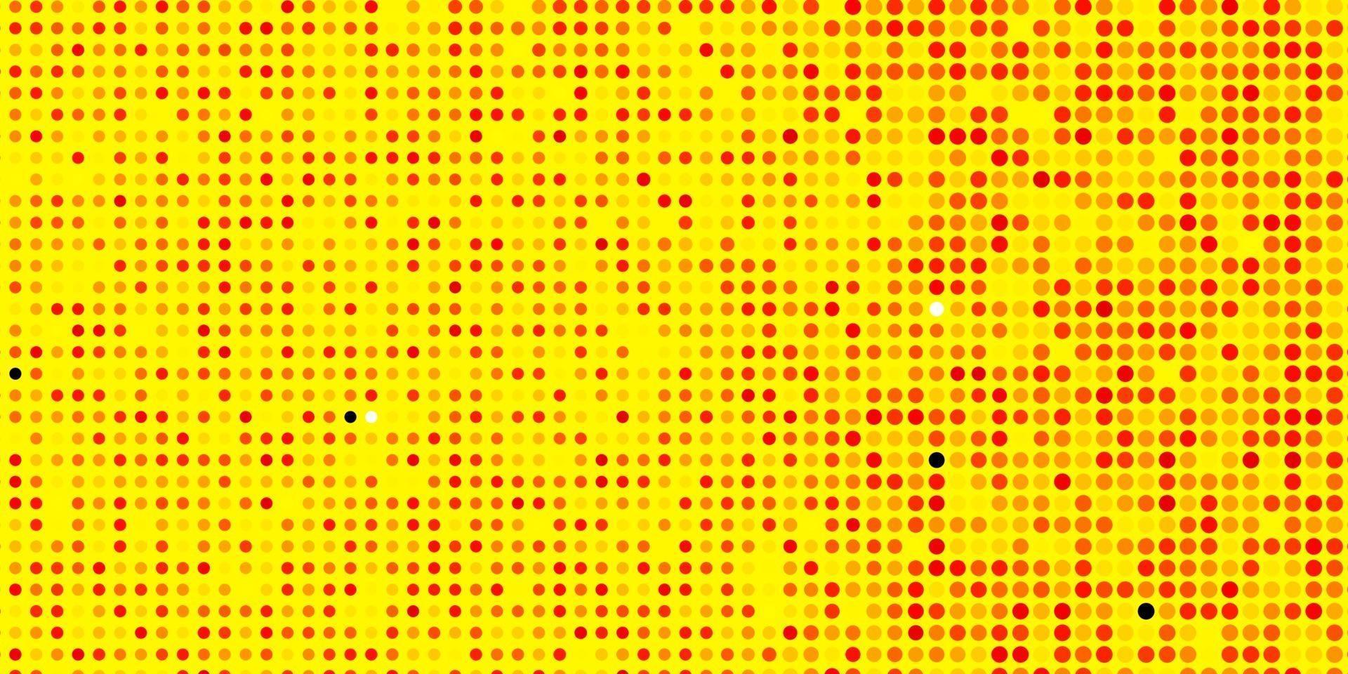 textura de vector rojo, amarillo claro con círculos.