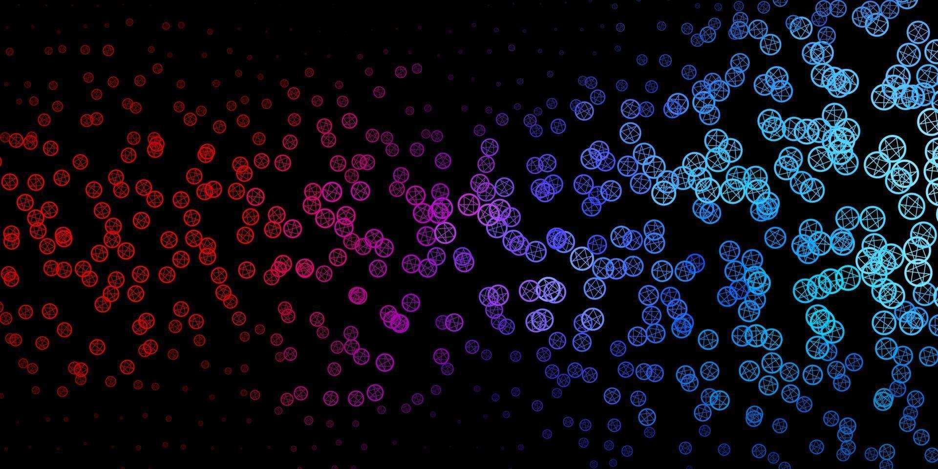 Dark Blue, Red vector template with esoteric signs.