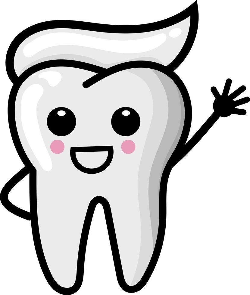 Teeth dental cute illustration set emoticon tooth icon sign teeth vector