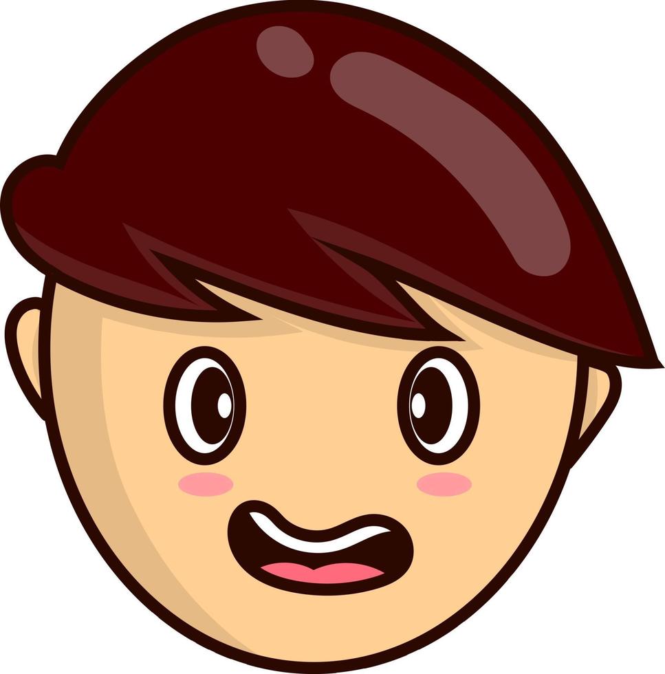 kid expression face head. kid smiley illustration. set of emoticon vector