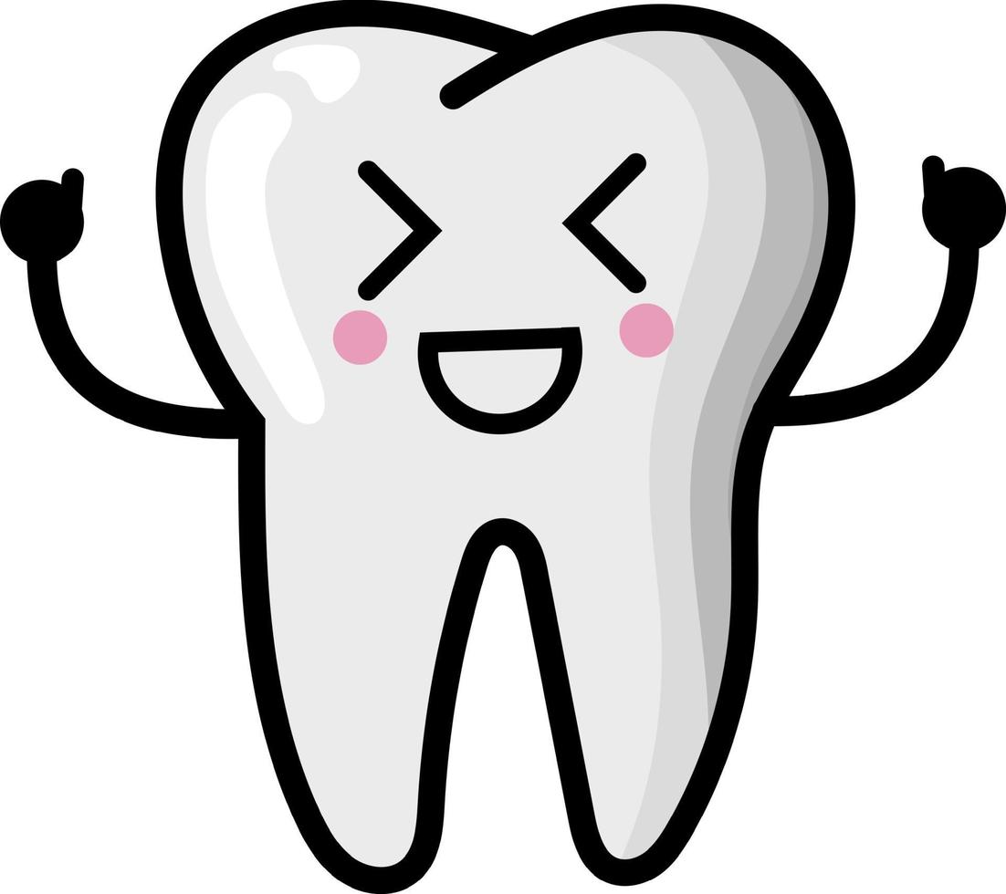 dientes dental lindo ilustración conjunto emoticon diente icono firmar dientes vector