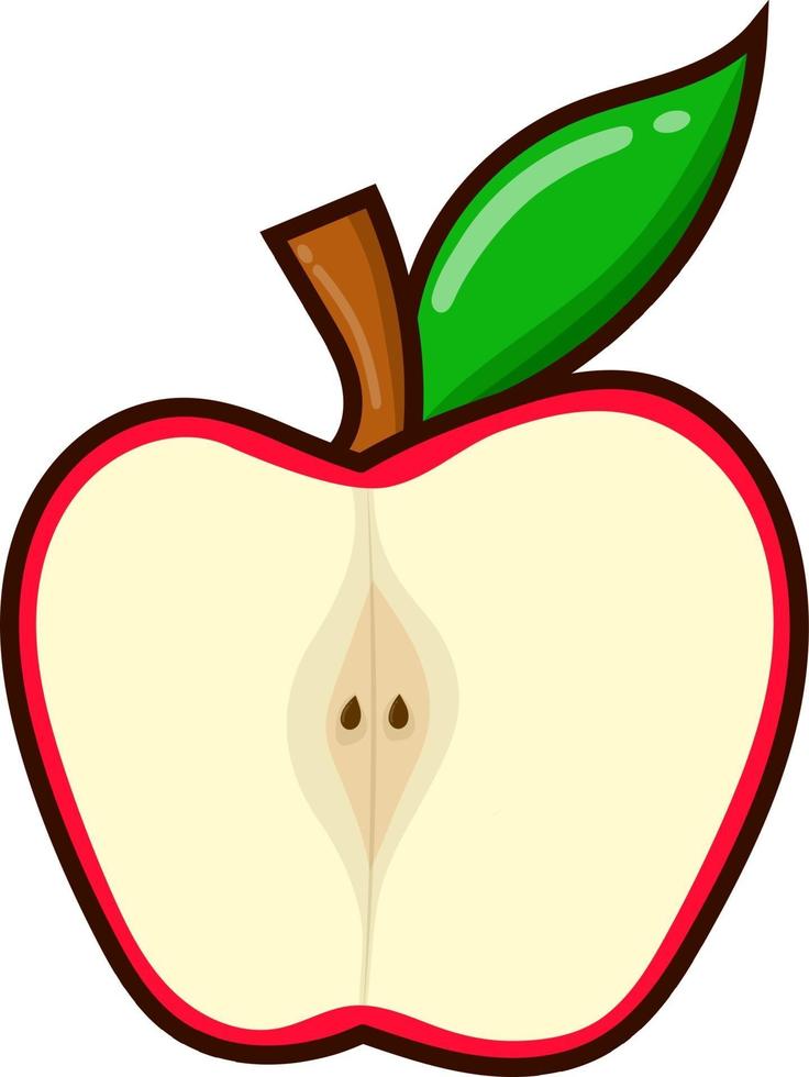 Ilustración de dibujos animados de manzana. estilo vector manzana para recursos de diseño