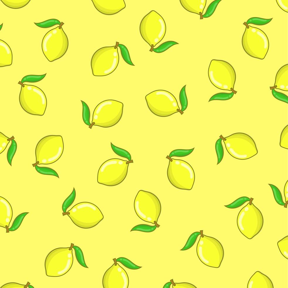 Lemon pattern background. seamless lemon yellow illustration vector