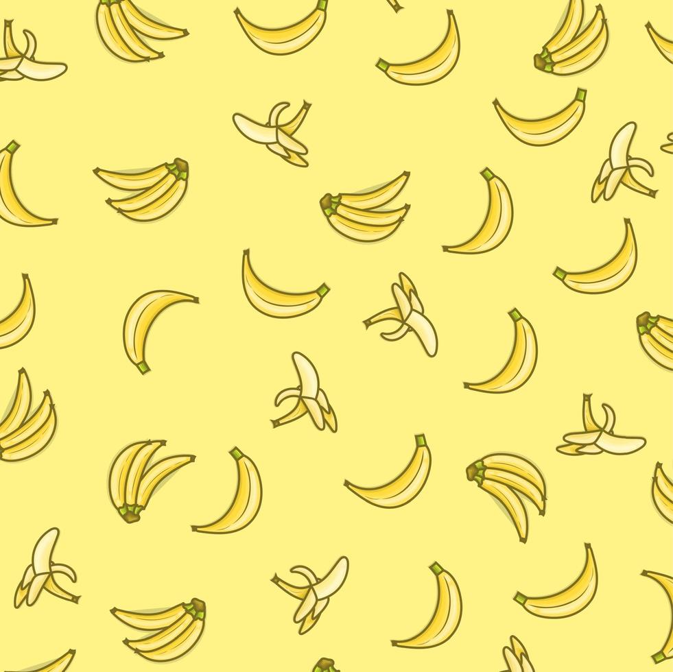 Banana seamless yellow pattern. cute banana pattern background vector