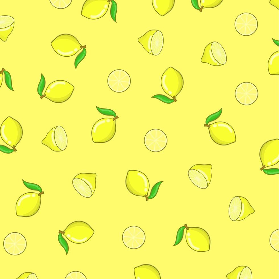 Lemon pattern background. seamless lemon yellow illustration vector