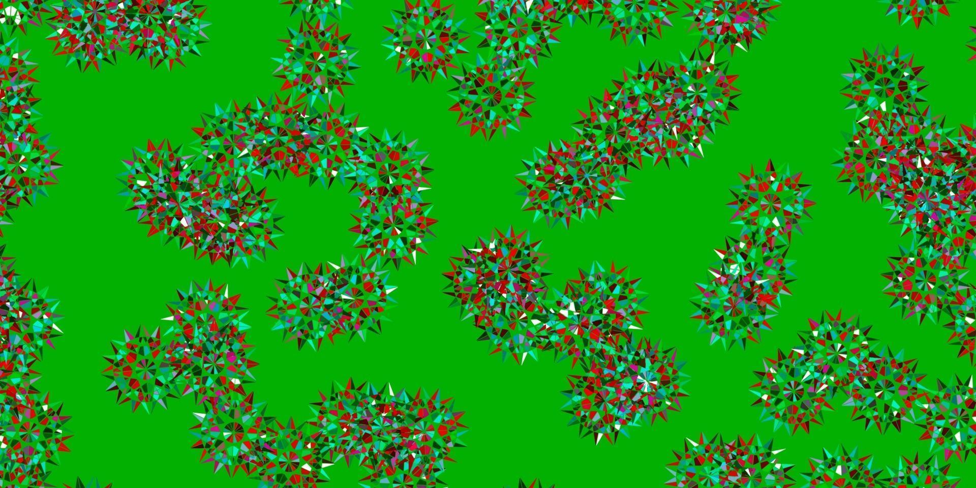 Light Green, Red vector natural backdrop with flowers.