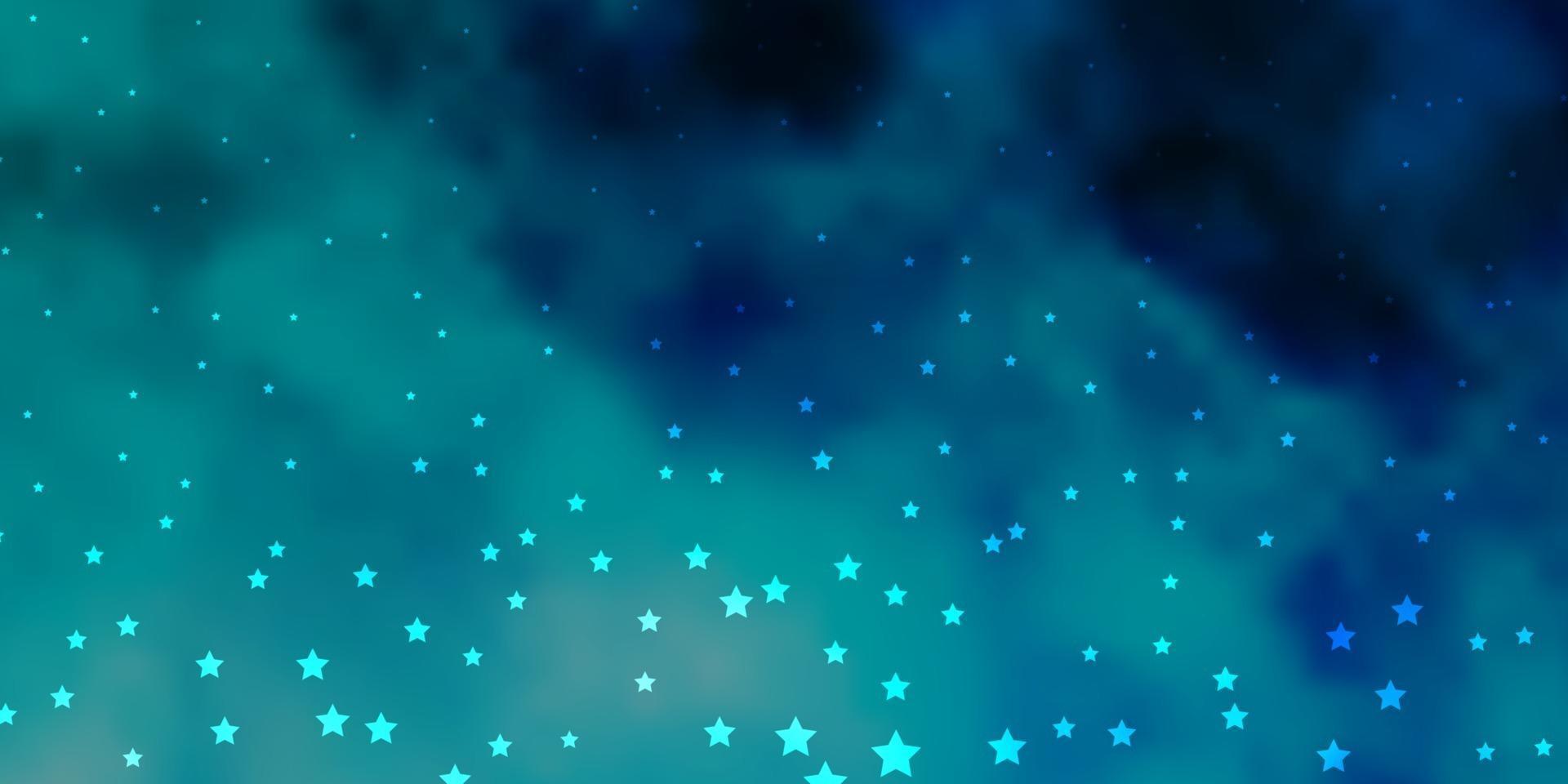 plantilla de vector azul oscuro con estrellas de neón.