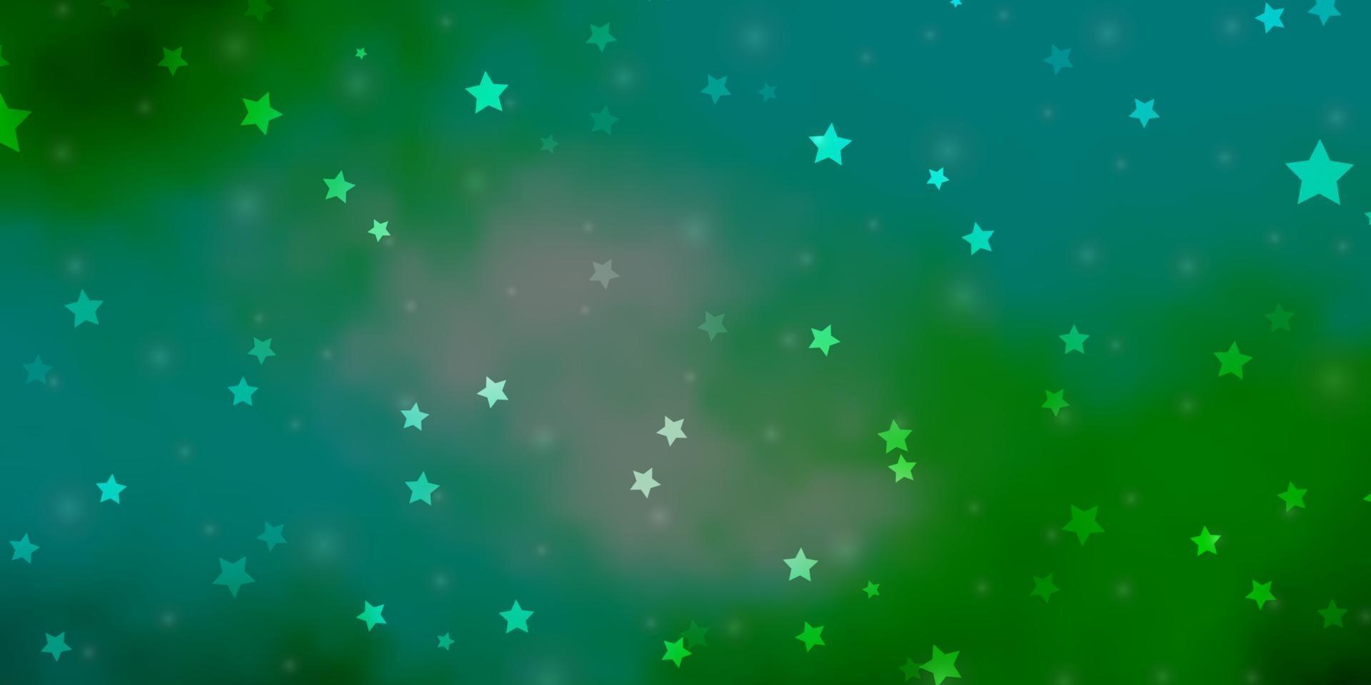 textura de vector azul claro, verde con hermosas estrellas.