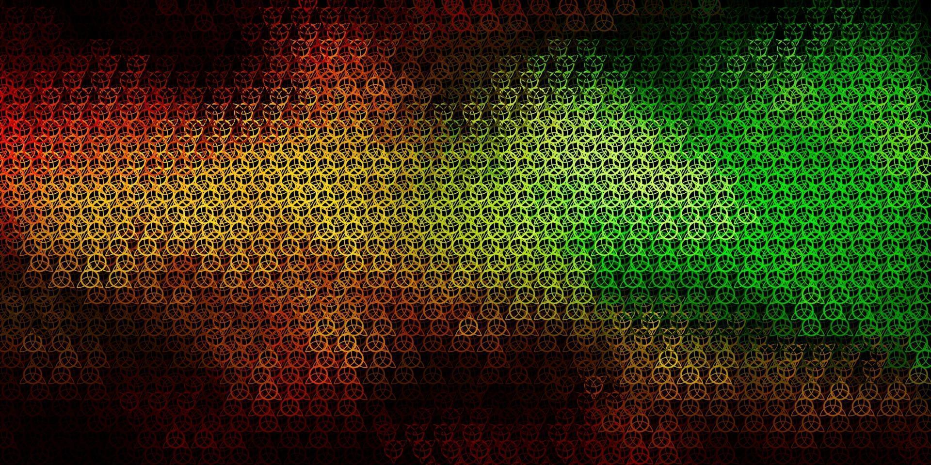 Dark Green, Yellow vector template with esoteric signs.