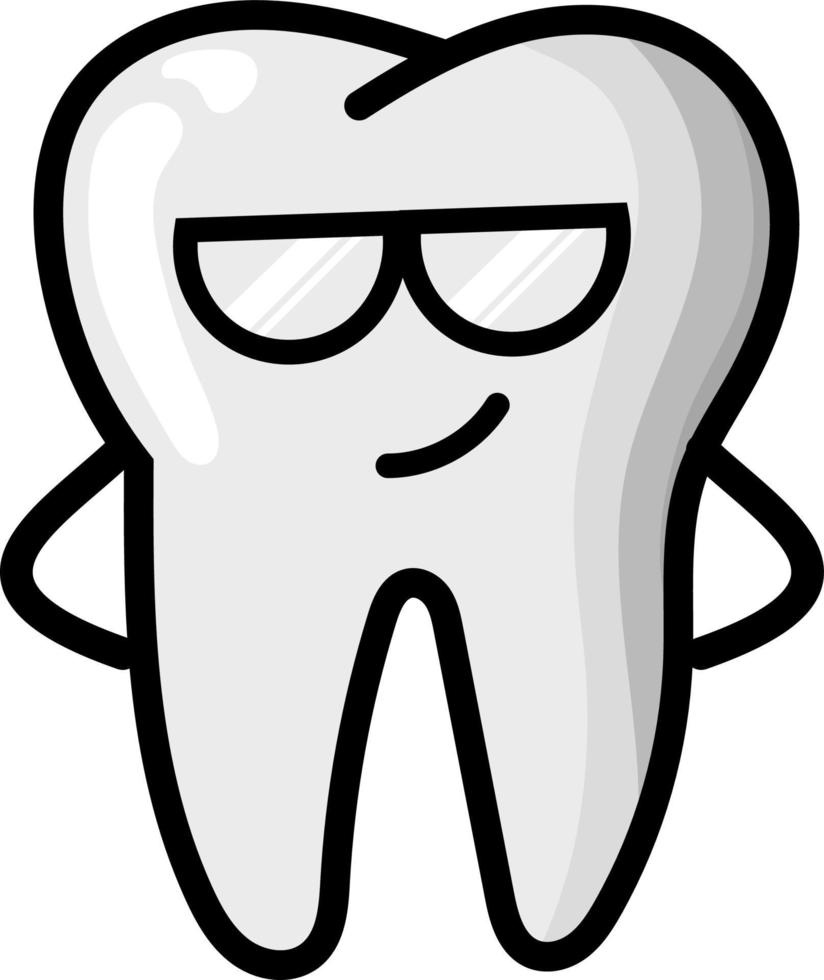 lindo personaje de dientes ilustración aislada. vector de diente simple