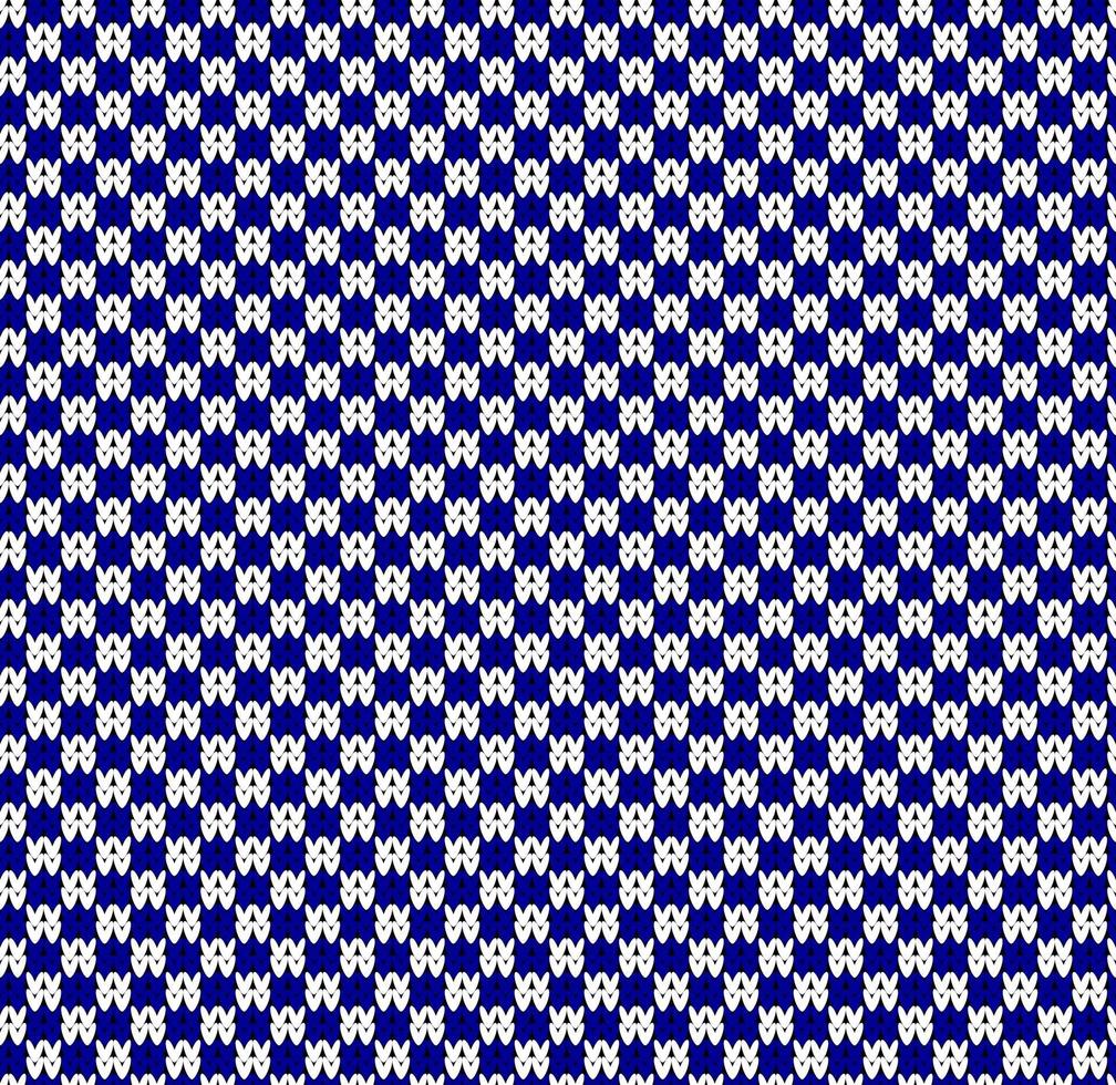 Seamless knitted blue white color squares pattern vector illustration