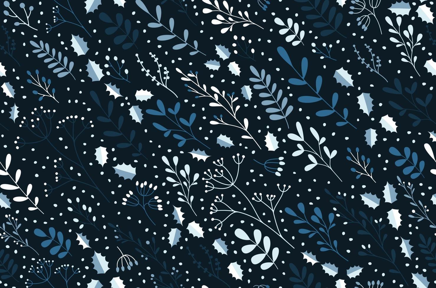 Winter Plants Pattern vector