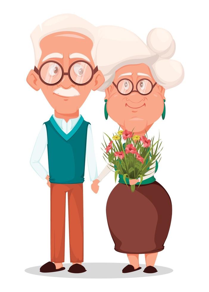 Grandmother and grandfather together vector