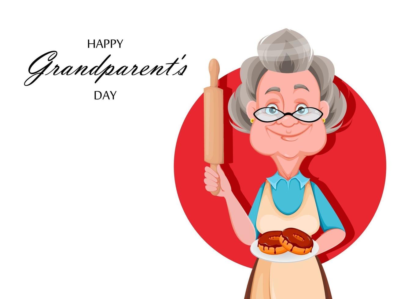 Happy Grandparents day. Cheerful grandmother vector