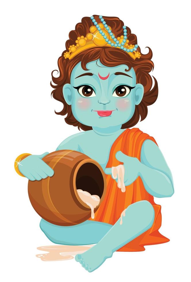 Happy Krishna Janmashtami. Lord Krishna vector