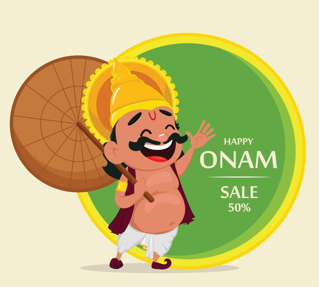 Onam celebration. King Mahabali vector