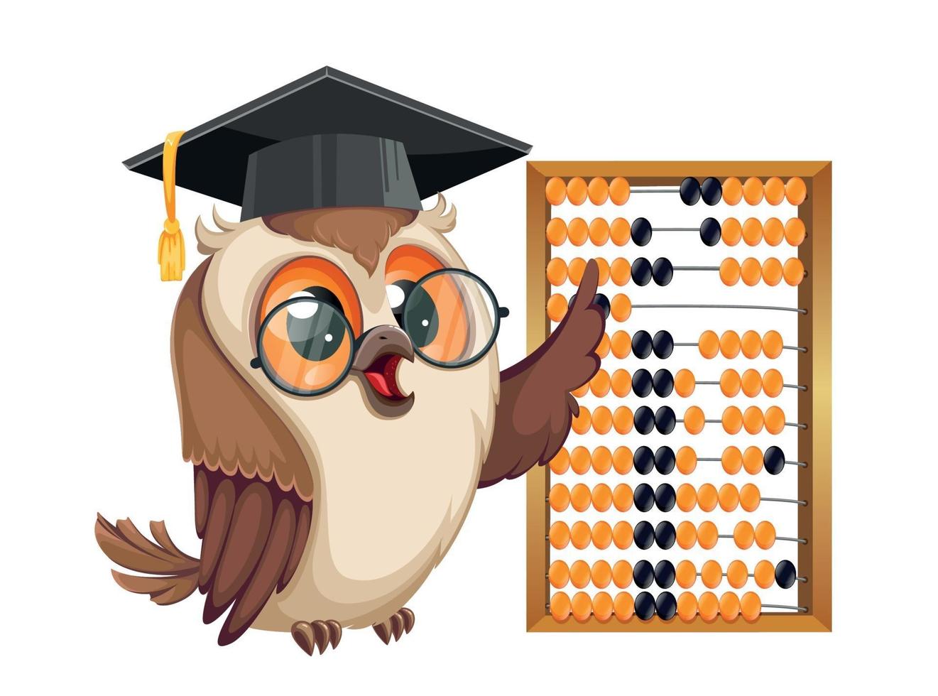 Owl in graduation cap. Back to school vector