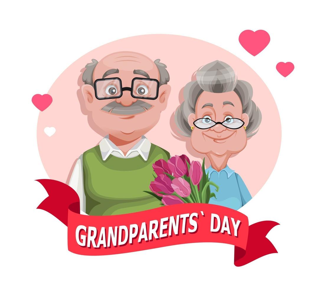 Grandparents day. Grandmother and grandfather vector