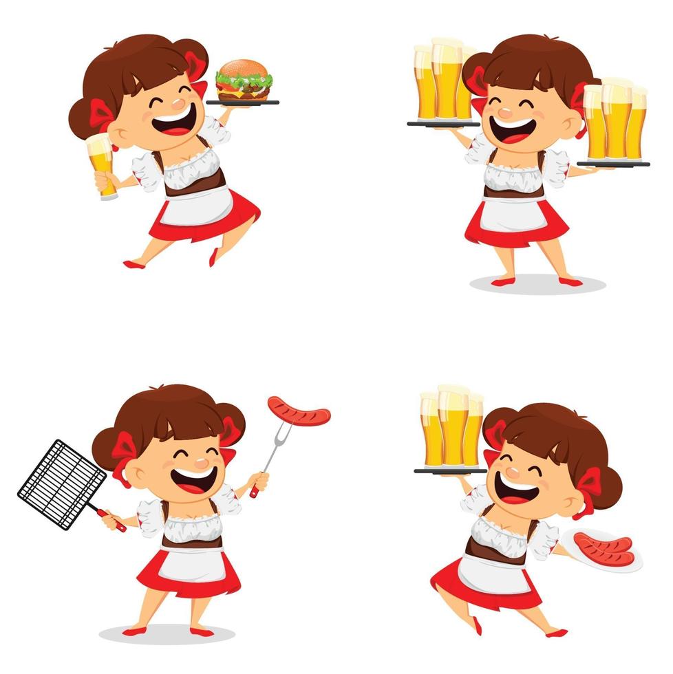 Oktoberfest, beer festival. Funny woman vector