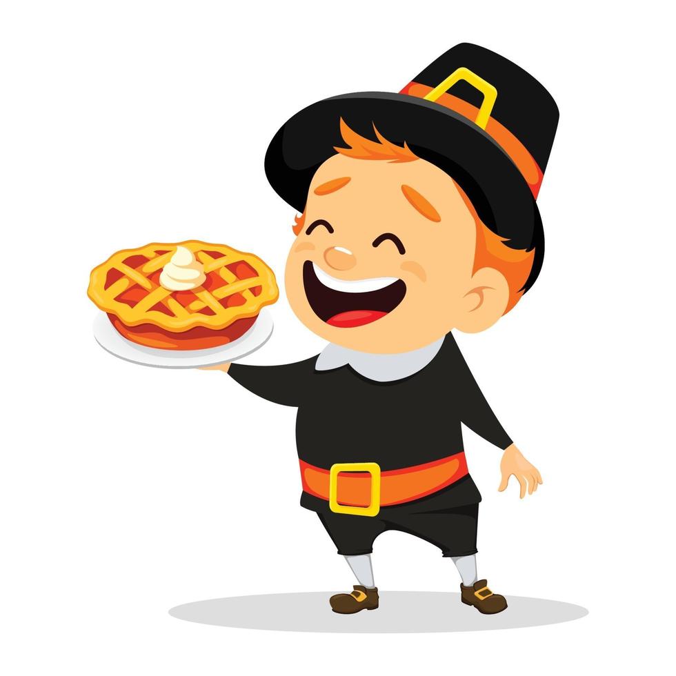 Thanksgiving greeting card with Canadian man vector