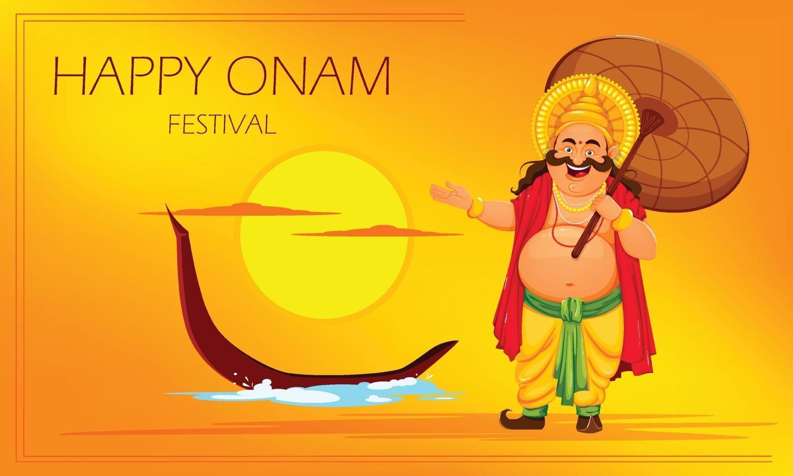 celebración onam. rey mahabali vector