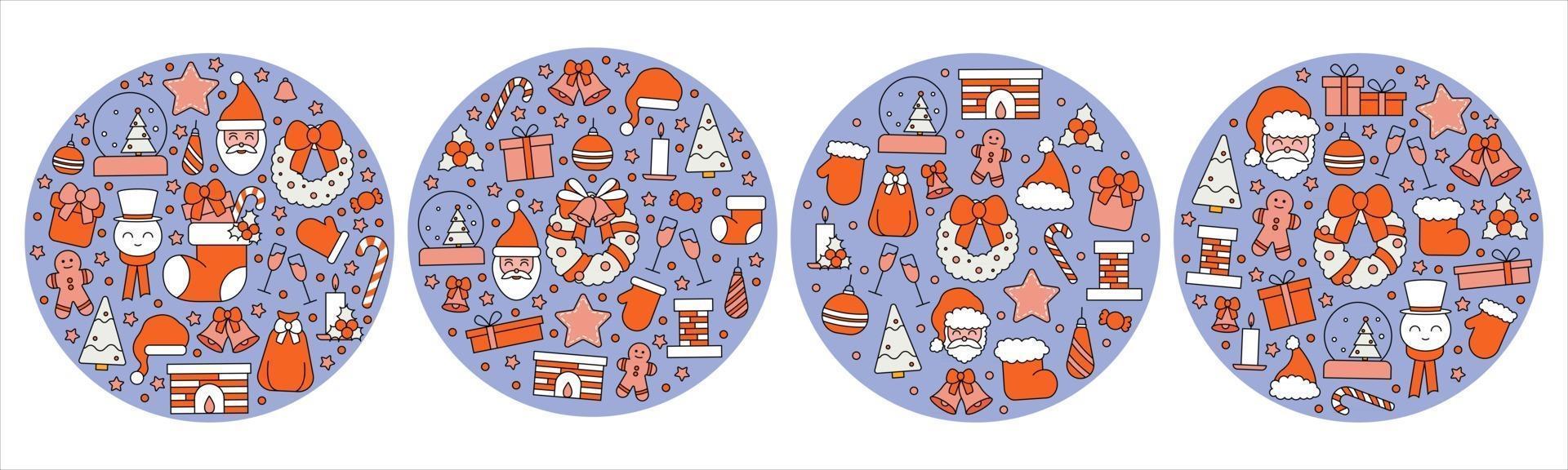 Pattern with symbols of Christmas and Happy New Year. In vintage style vector