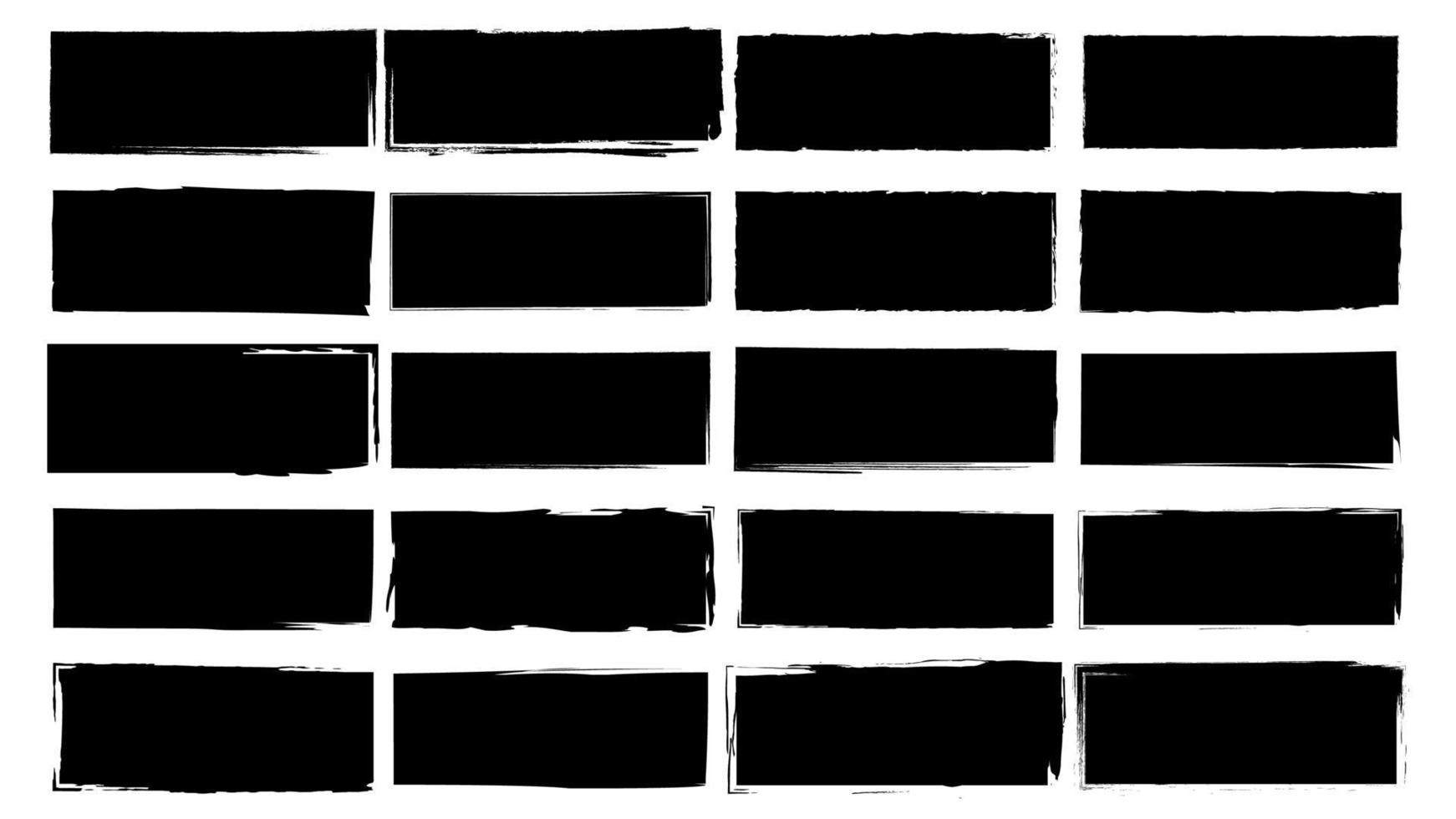 Dirty frames grunge. Ink brush strokes. distress textures of a square vector