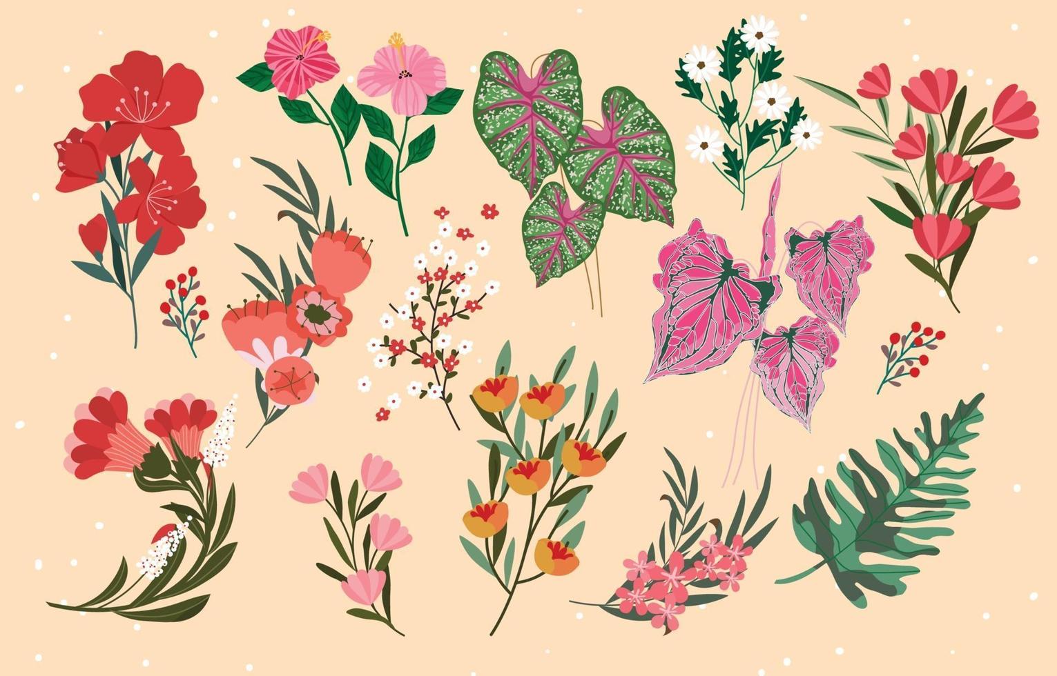 Flowers Element Set vector