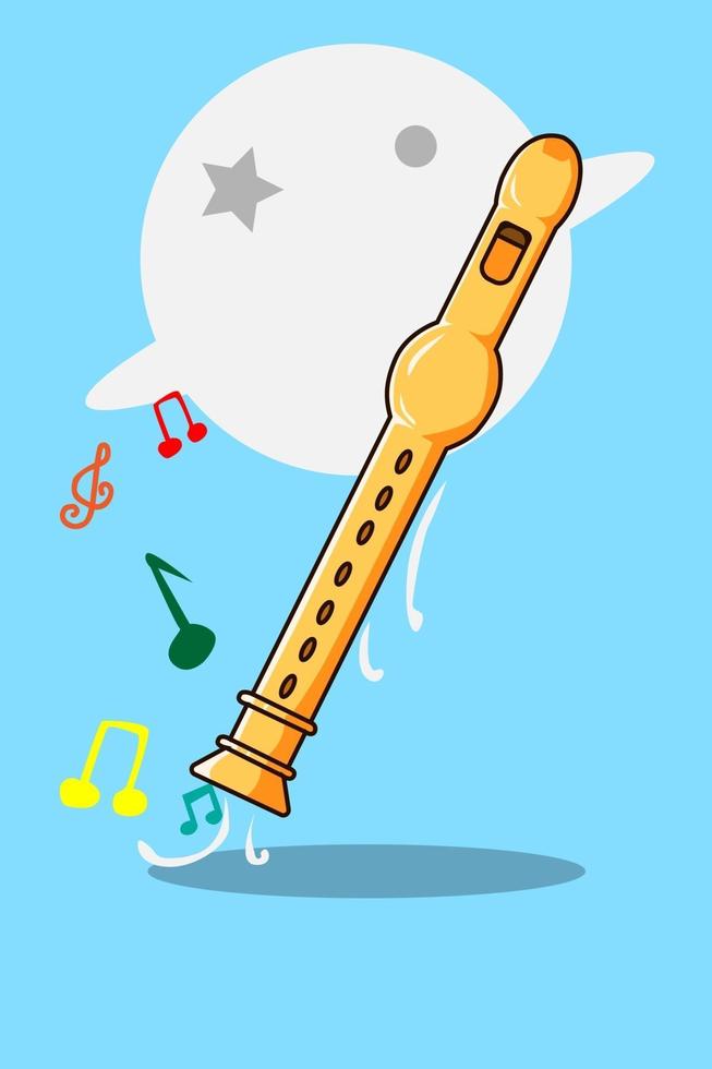Flute cartoon illustration vector