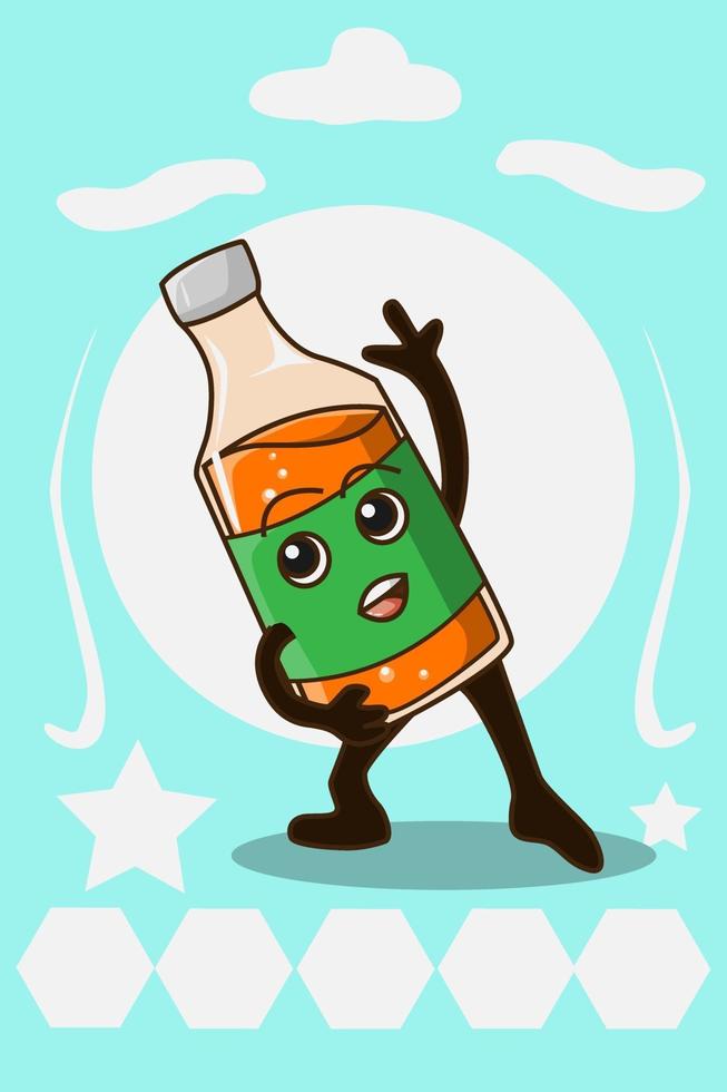 jugo de naranja feliz vector