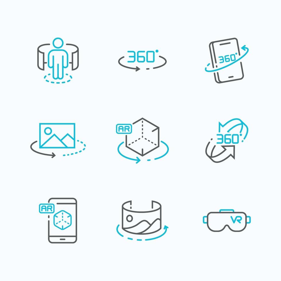 Set of Virtual And Augmeted Reality Icon vector