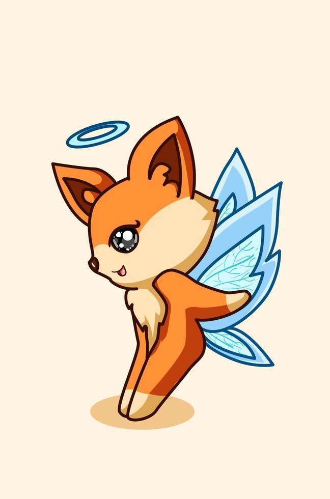 A fairy fox illustration hand drawing vector