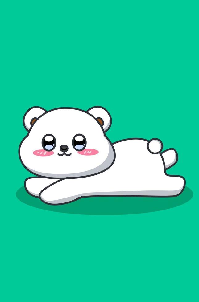 cute and happy white bear vector