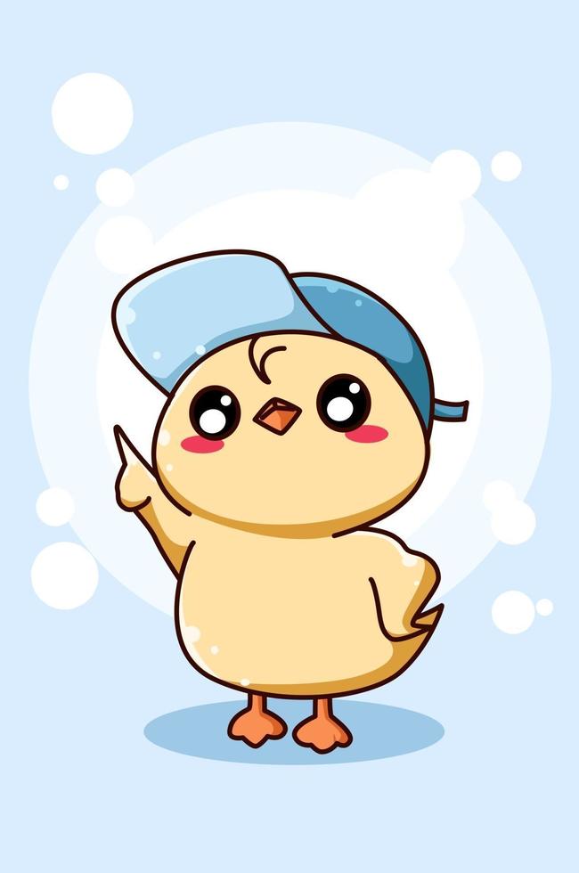 cute and happy little duck cartoon vector