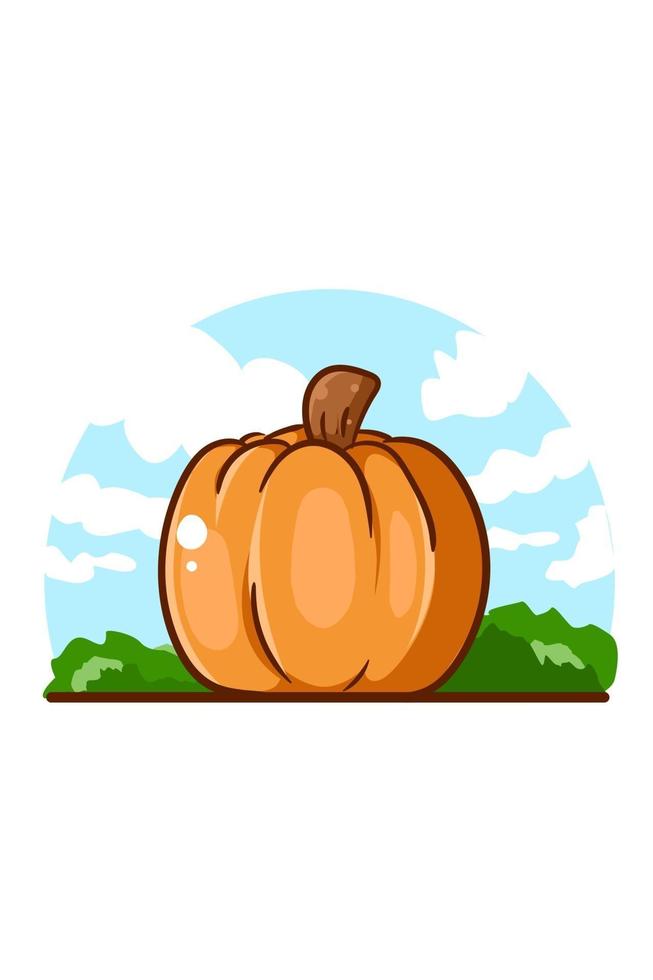 Bonito icono de calabaza cartoon vector