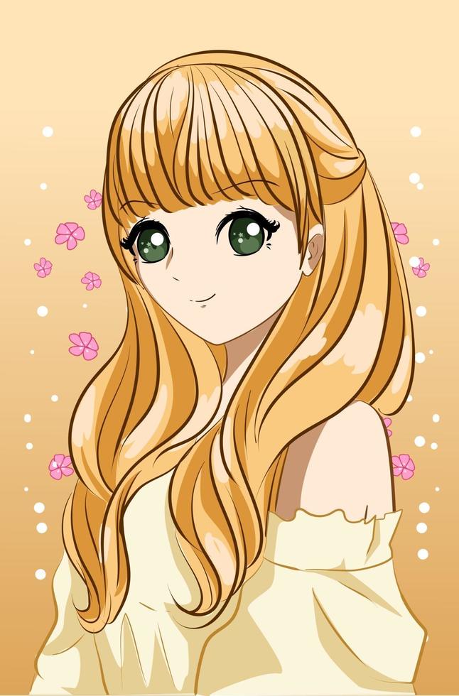 hermosa princesa de cabello rubio vector