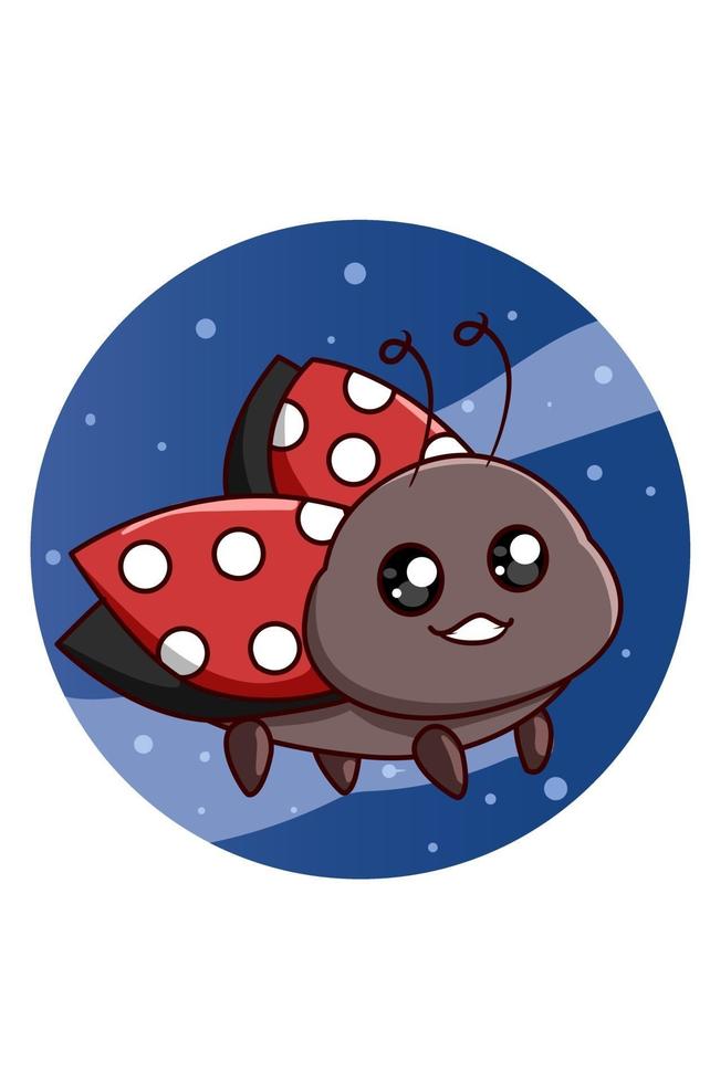 ladybug in the night vector