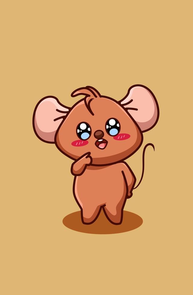 a cute and funny baby mouse vector