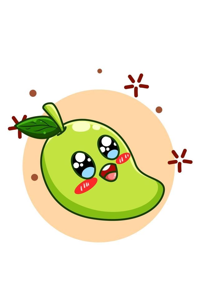 a cute and happy mango vector