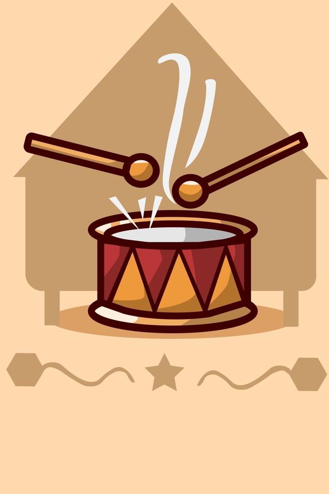 Snare drum cartoon illustration vector