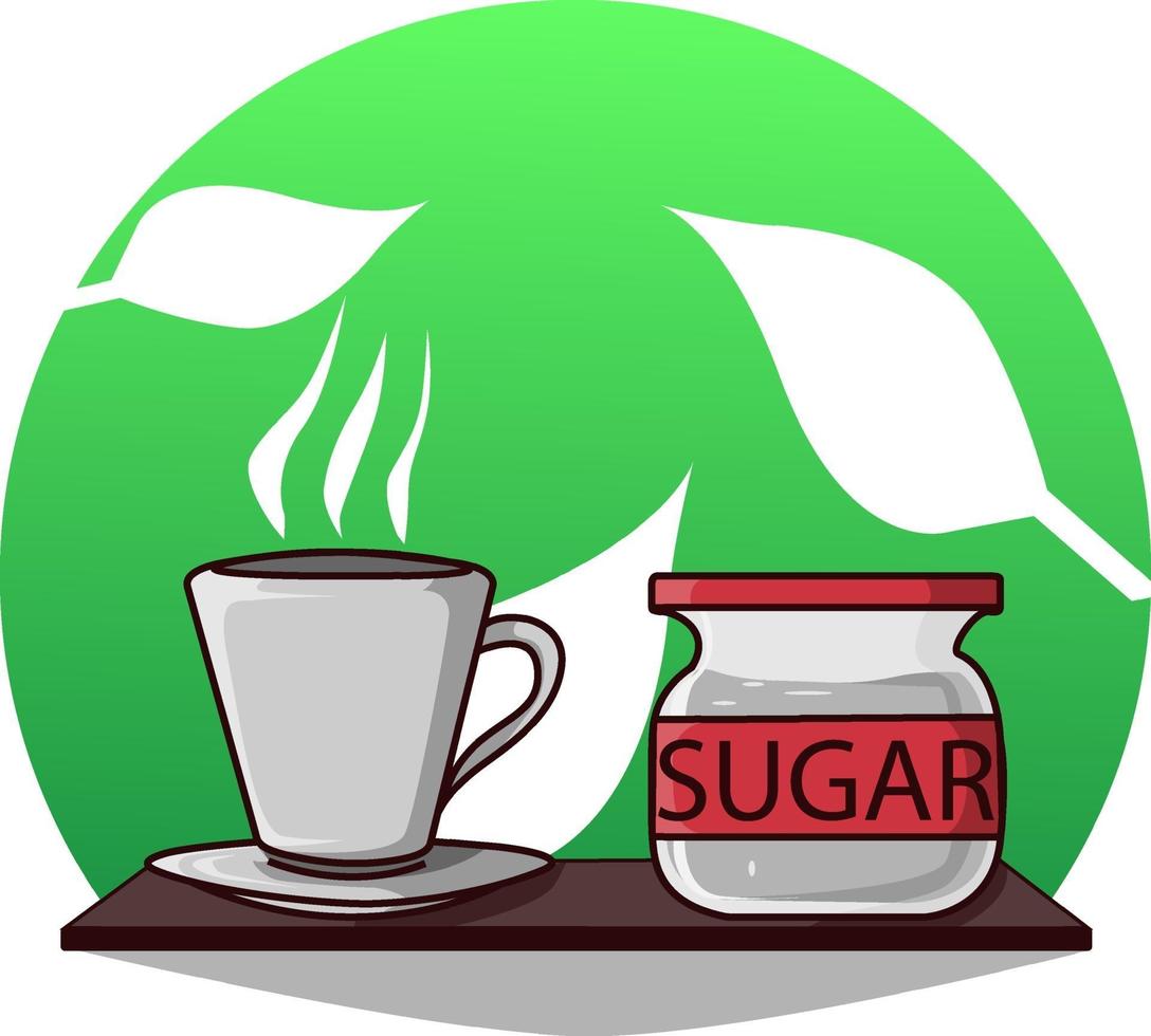 Cup a tea and sugar vector