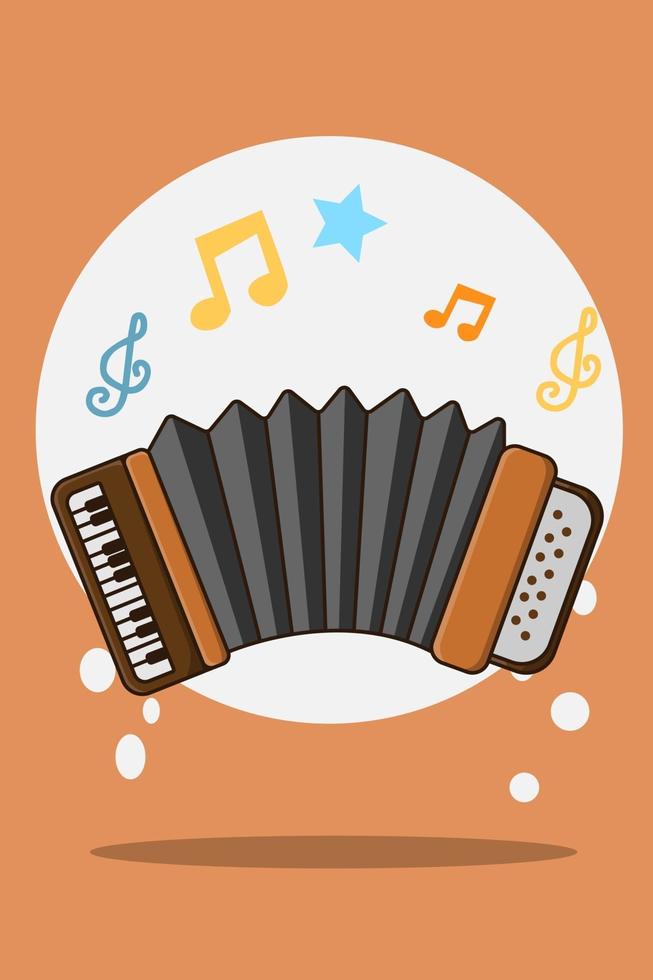 Accordion cartoon illustration vector