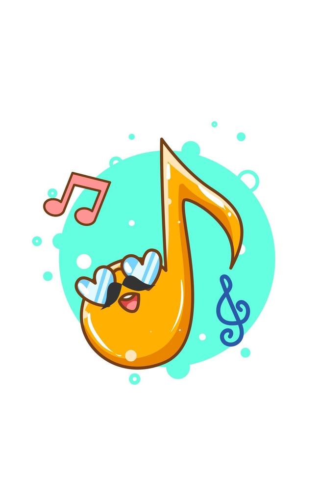 Cute music notes design cartoon illustration vector