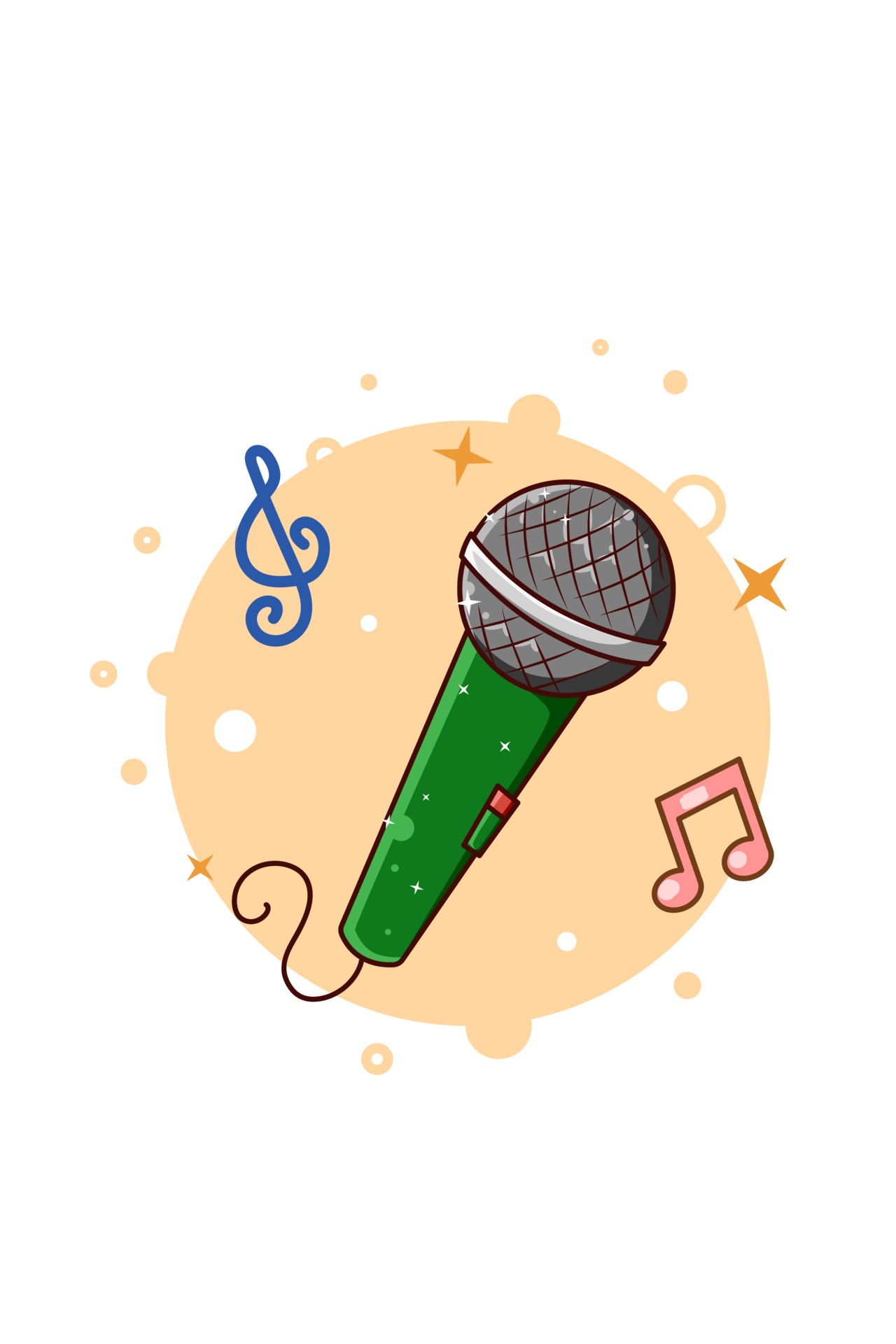 Microphone music icon cartoon illustration 3226620 Vector Art at Vecteezy